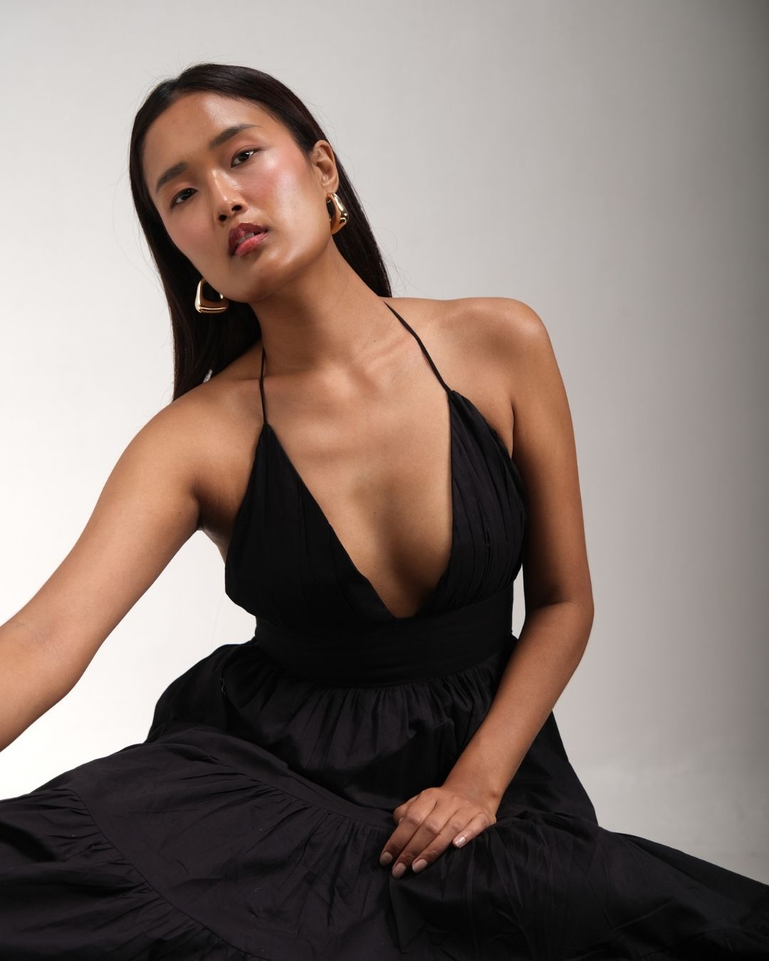 Baiana Dress In Charcoal Black