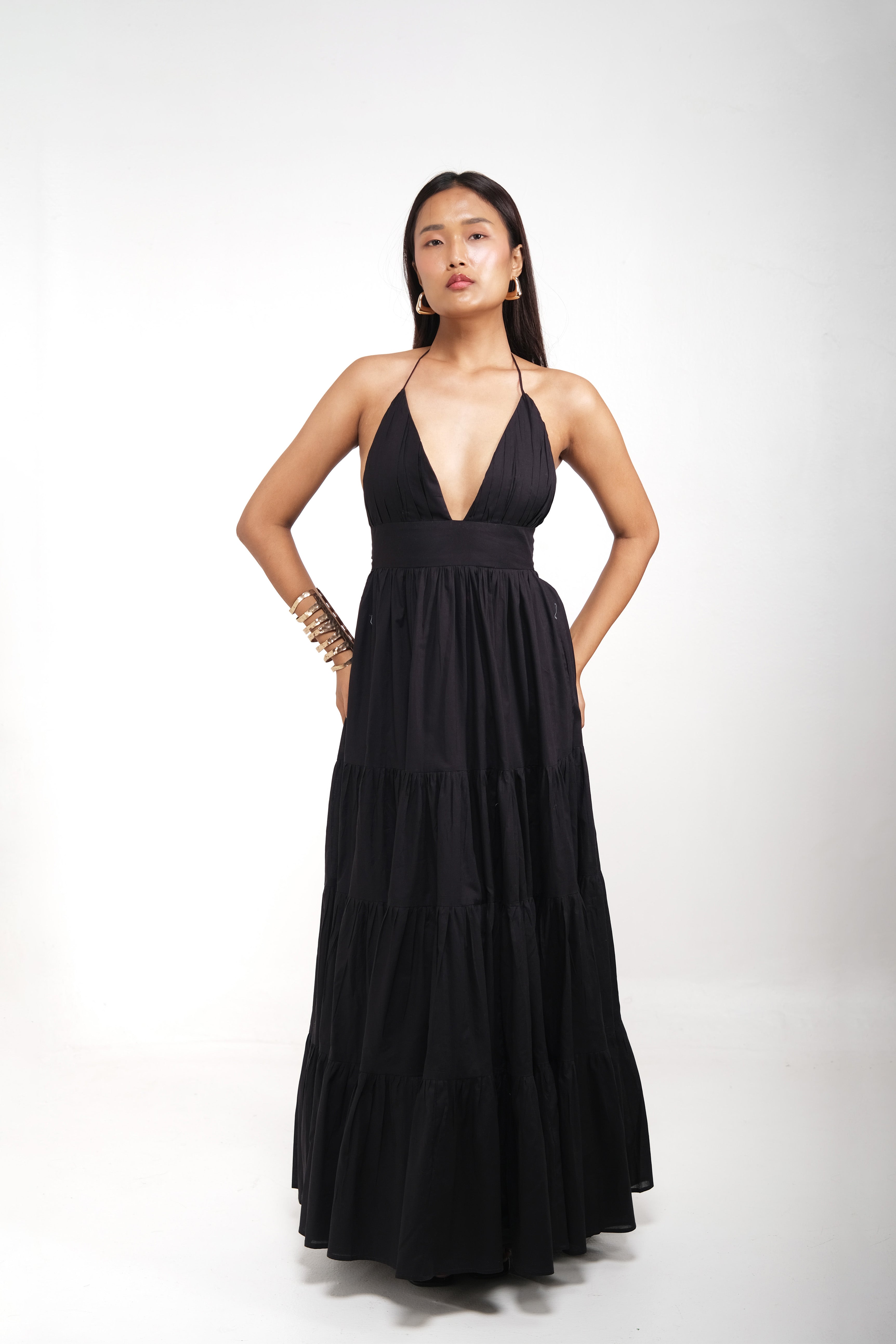 Baiana Dress In Charcoal Black