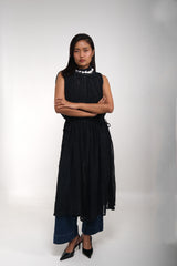 Sheer Chanderi Halter Dress