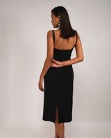 Sculpted cowl corset midi