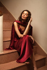Scarlet red slip dress