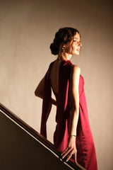 Scarlet red slip dress