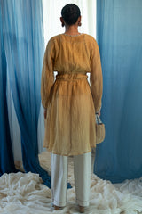 Chanderi Ruched Overlay Top
