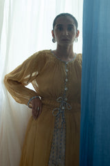 Chanderi Ruched Overlay Top