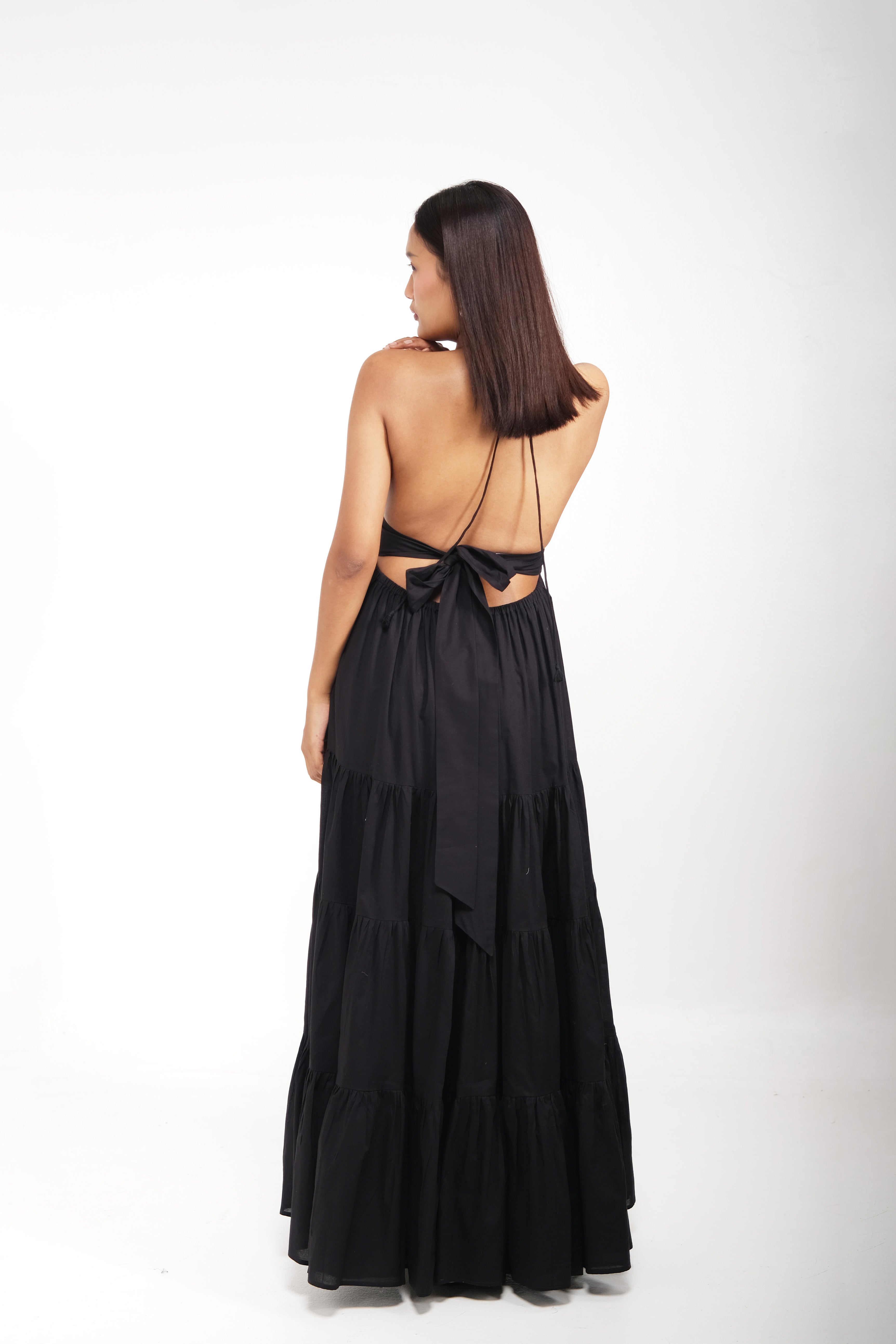 Baiana dress in charcoal black