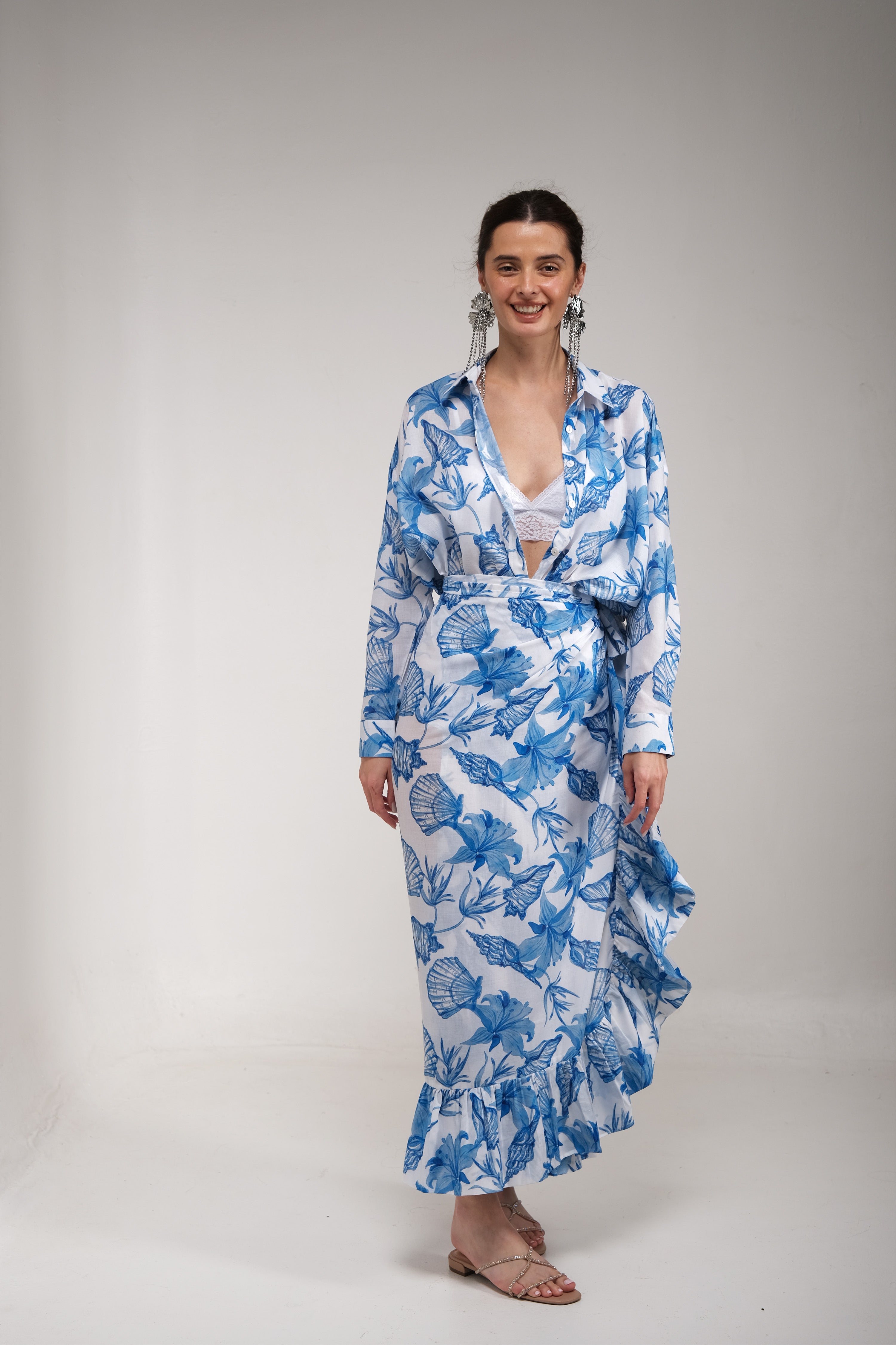 Amily Ruffle Skirt + Shirt Set