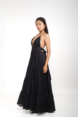 Baiana dress in charcoal black