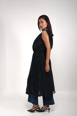 Sheer Chanderi Halter Dress
