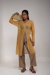 Chanderi Ruched Overlay Top