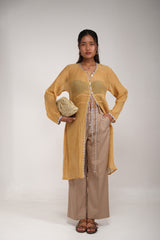 Chanderi Ruched Overlay Top