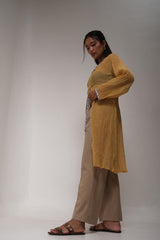 Chanderi Ruched Overlay Top
