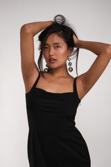 Sculpted cowl corset midi