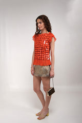Coral Large Sequin Top