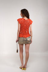 Coral Large Sequin Top