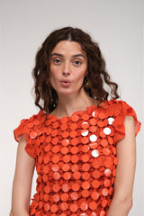 Coral Large Sequin Top