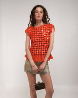 Coral Large Sequin Top